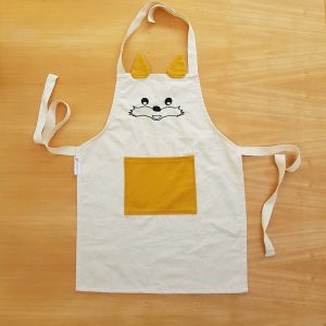 Tablier de cuisine enfant renard broderie personnalisable