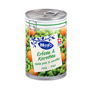 Petit poids et carottes Hero boîte 420 g net