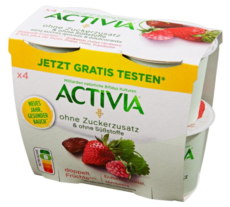 Activia Fraise-Framboise & Dates 0% 4x115g