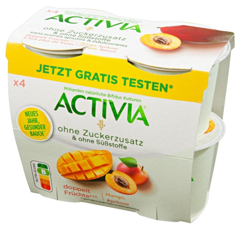 Activia Mangue-Abricot sans Sucre 4x 115g