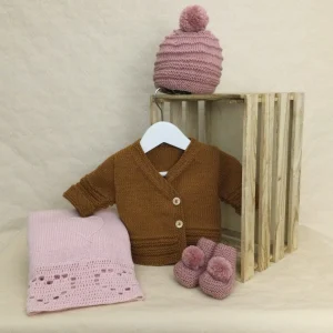 Maxi Coffret Trousseau Naissance Layette BEBEDAMOUR – Rose