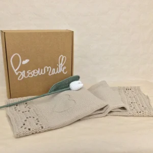 Coffret Couverture et fleur DOUDOU – Beige