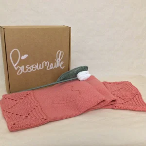 Coffret Couverture et fleur DOUDOU – Corail