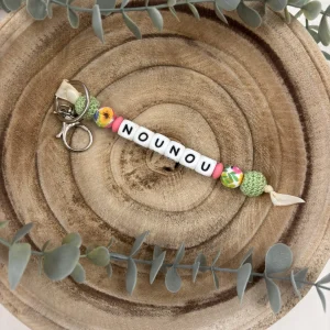 Porte-clé bouquet d’été et vert pomme