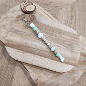 PORTE-CLÉS cœur vert mint