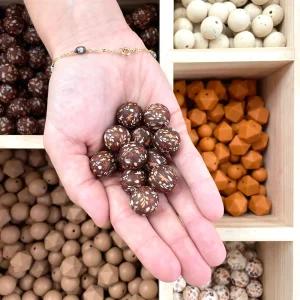 Lot de 10 perles feuille d’automne