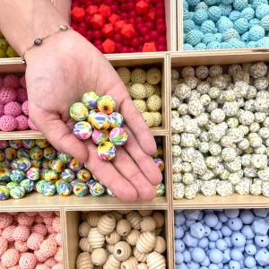 Lot de 10 perles bouquet d’été