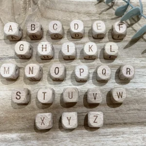 Lot de 10 lettres en bois gravé 12mn