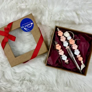 Coffret trio saint valentin coeur rose