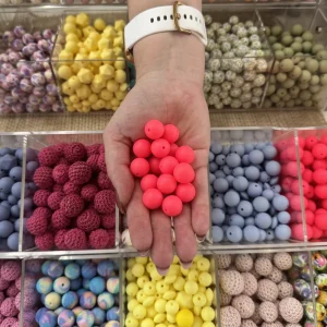 lot de 10 perles rose fluo