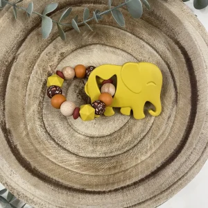 Anneau de dentition feuille d’automne et jaune