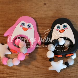 Hochet silicone Pingouin