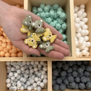Lot de 10 perles koala – existe en plusieurs couleurs