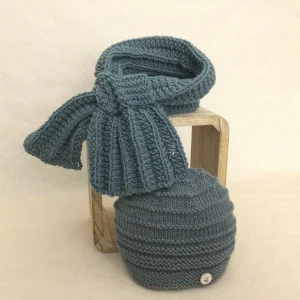 Coffret Hiver bonnet écharpe SYMPA – Ardoise