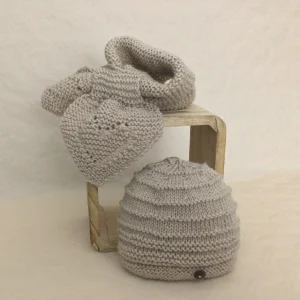 Coffret Hiver bonnet écharpe SYMPA – Beige