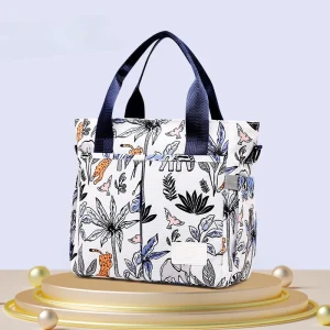 Sac À Langer À Bandoulière Floral Blanc Et Noir