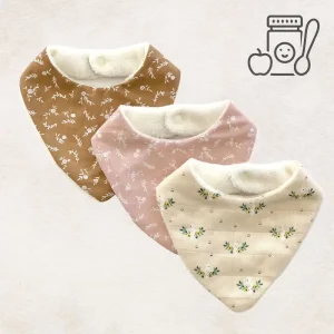 bavoir bandana – Trio modèle Natura