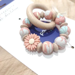 Lot de 10 anneaux de dentition bubble flowers