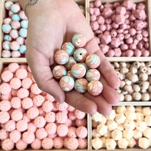 Lot de 10 perles bubble flower
