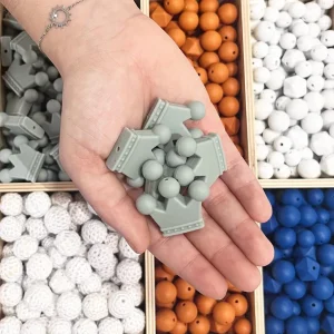 Perle couronne en silicone – existe en plusieurs couleurs