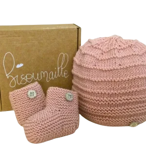Cadeau naissance Chaussons Bonnet