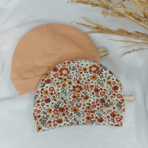 Duo de bonnet de naissance en jersey coton