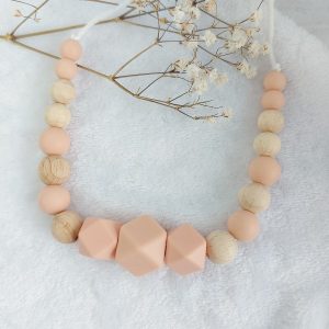 Collier allaitement en bois et silicone alimentaire