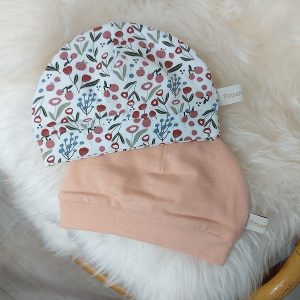 Duo de bonnet de naissance en jersey coton