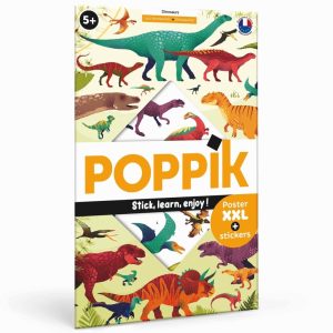 Poster dinosaures + 32 stickers DINOSAURES (5-12 ans)