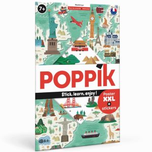 Poster pédagogique + 71 stickers MONUMENTS DU MONDE (7-12 ans)