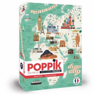 Puzzle éducatif 500 pièces TOUR DU MONDE