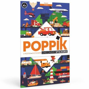Poster pédagogique + 44 stickers VROUM ! LES VÉHICULES (3-7 ans)